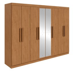 Guarda-roupa Casal Easy Slim 8 Portas com Espelho Amendoa Clean - 3