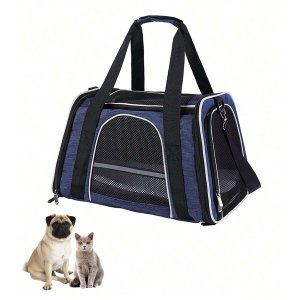 Bolsa Transporte Gato Cao Cachorro Pet Faixa Refletiva Viagem Passeio Animal de Estimaçao Pequeno Po