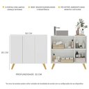Ver imagem 3 de Gabinete Banheiro 3 Portas Retrô 90cm Multimóveis MP5030 Branco/Natural