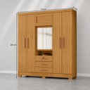 Ver imagem 2 de Guarda-Roupa Casal 6 Portas 3 Gavetas com Espelho 100% MDP Grande Organizador Carvalho Americano