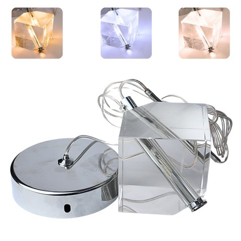 Pendente Cubo de Cristal Pd1114 Prata Bivolt Ip20 3k/4k/6k