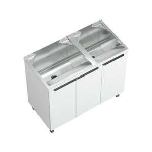 Kit Lavanderia Duplo com Balcao Branco - 114 Litros