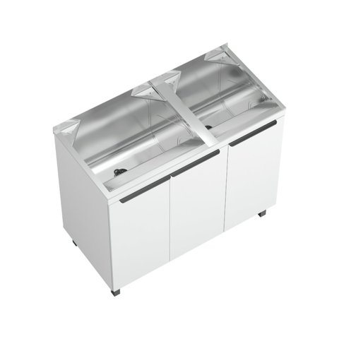 Kit Lavanderia Duplo com Balcao Branco - 114 Litros