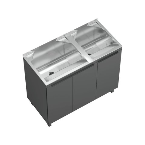 Kit Lavanderia Duplo com Balcao Chumbo - 114 Litros