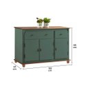 Ver imagem 5 de Balcão Buffet 3 Portas e 2 Gavetas 50631 Linz Móveis - Verde Musgo/imbuia Glazer