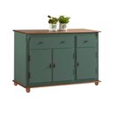 Ver imagem 2 de Balcão Buffet 3 Portas e 2 Gavetas 50631 Linz Móveis - Verde Musgo/imbuia Glazer