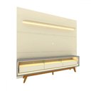 Ver imagem 2 de Rack com Painel para Tv até 85 Polegadas Royal Requinte 100% Mdf com Led Off White/cinza - Gelius