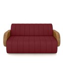 Ver imagem 4 de Sofá Decorativo Living Sala de Estar Bornéu 148cm Pés de Madeira Pu/veludo Caramelo/bordô G33 - Gran