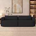 Ver imagem 2 de Sofá 3 Lugares Sala Living Orgânico 240cm Oregon K01 Veludo Preto - Lyam Decor