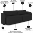 Ver imagem 4 de Sofá 3 Lugares Sala Living Orgânico 240cm Oregon K01 Veludo Preto - Lyam Decor