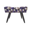 Puff Retangular Viena Suede Estampado Pés Tabaco Para Sala Quarto:Triangulo Roxo - 1
