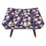 Puff Retangular Viena Suede Estampado Pés Tabaco Para Sala Quarto:Triangulo Roxo - 2