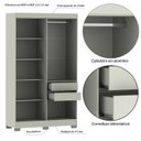 Ver imagem 6 de Guarda Roupa Dakota Solteiro Ripado 4 Portas