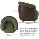 Ver imagem 3 de Poltrona Decorativa Alce Pes Madeira Linho Color Trend e Courino Tca 307 Tcs 721 Moll