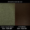 Ver imagem 5 de Poltrona Decorativa Alce Pes Madeira Linho Color Trend e Courino Tca 307 Tcs 721 Moll
