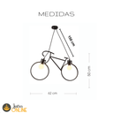 Ver imagem 3 de Luminária Pendente Bicicleta 62cm E27 40w com Lampada Filamneto 4w 2200k Preto