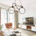 Ver imagem 2 de Luminária Pendente Bicicleta 62cm E27 40w com Lampada Filamneto 4w 2200k Preto