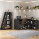 Ver imagem 1 de Conjunto 2 Peças com Escrivaninha em L Cubos e Estante Escada Preto Artany