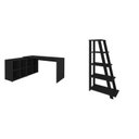 Ver imagem 2 de Conjunto 2 Peças com Escrivaninha em L Cubos e Estante Escada Preto Artany