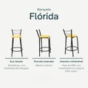 Ver imagem 3 de Kit 2 Banquetas para Bancada Flórida Preta 60cm Cozinha Gourmet Balcão Ilha Piscina Área de Lazer