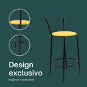 Ver imagem 4 de Kit 2 Banquetas para Bancada Flórida Preta 60cm Cozinha Gourmet Balcão Ilha Piscina Área de Lazer