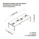 Ver imagem 3 de Estação de Trabalho Mesa Plataforma Escritório para 4 Pessoas Dupla com Caixa de Tomada Pé Painel Cinza/Branco