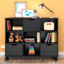 Ver imagem 1 de Estante Nicho com Rodízios Kansas Preto com Gavetas