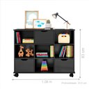 Ver imagem 2 de Estante Nicho com Rodízios Kansas Preto com Gavetas