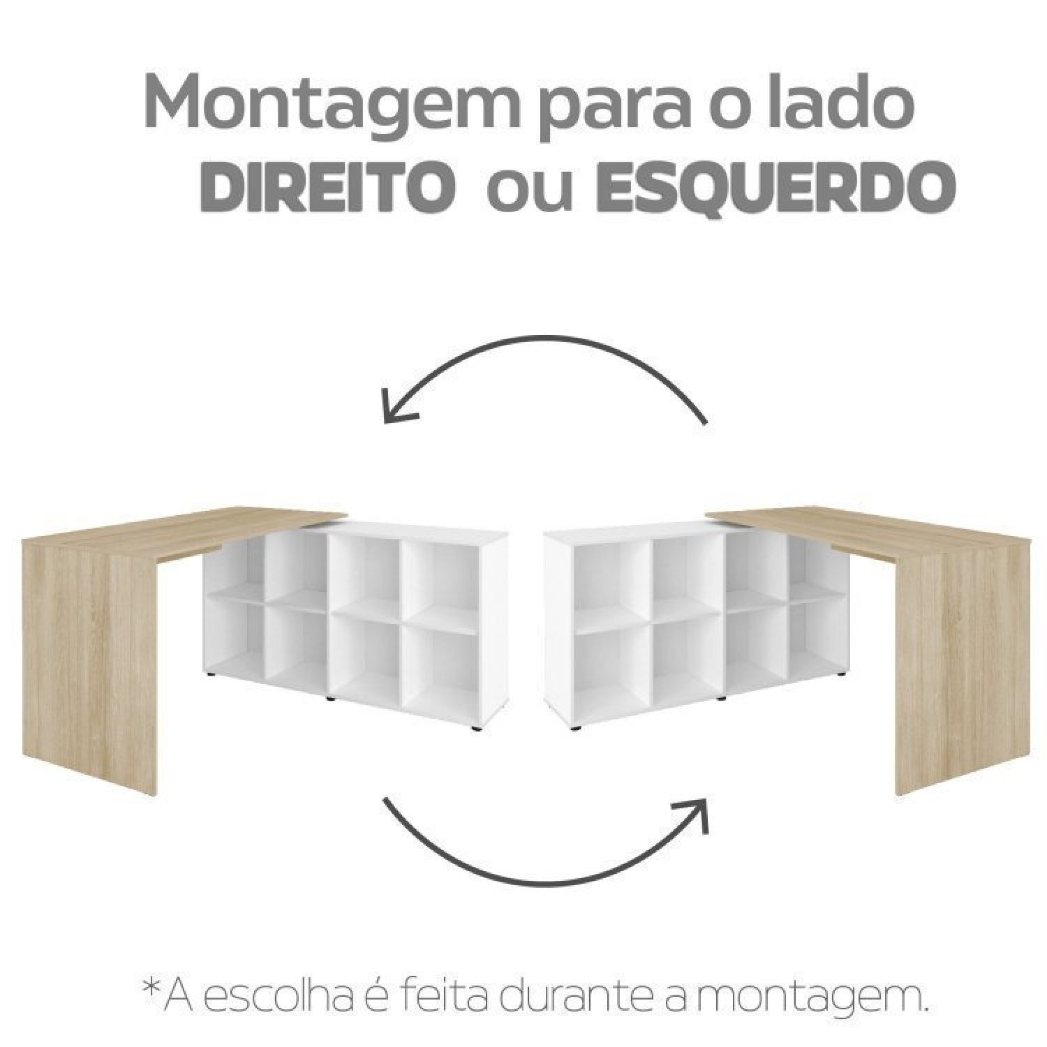 Kit 2 Peças com Escrivaninha em L cubos e Estante Escada - 7