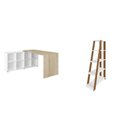 Ver imagem 2 de Conjunto 2 Peças com Escrivaninha em L Cubos e Estante Escada Branco com Carvalho e Freijó Artany