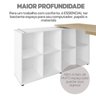 Kit 2 Peças com Escrivaninha em L cubos e Estante Escada - 10