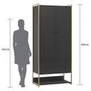 Ver imagem 6 de Guarda Roupa Modulado Closet Industrial 89cm 2 Portas 2 Gavetas Preto/Ac