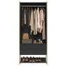 Modulo Closet Industrial 89cm com Cabideiro 2 Portas 2 Gavetas - Estrutura Metálica - 4