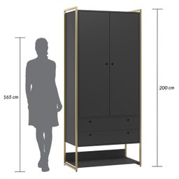 Guarda Roupa Closet Modulado Industrial 2 Porta 2 Gavetas Olivar - 3