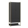 Modulo Closet Industrial 89cm com Cabideiro 2 Portas 2 Gavetas - Estrutura Metálica - 2