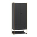 Ver imagem 2 de Guarda Roupa Modulado Closet Industrial 89cm 2 Portas 2 Gavetas Preto/Ac