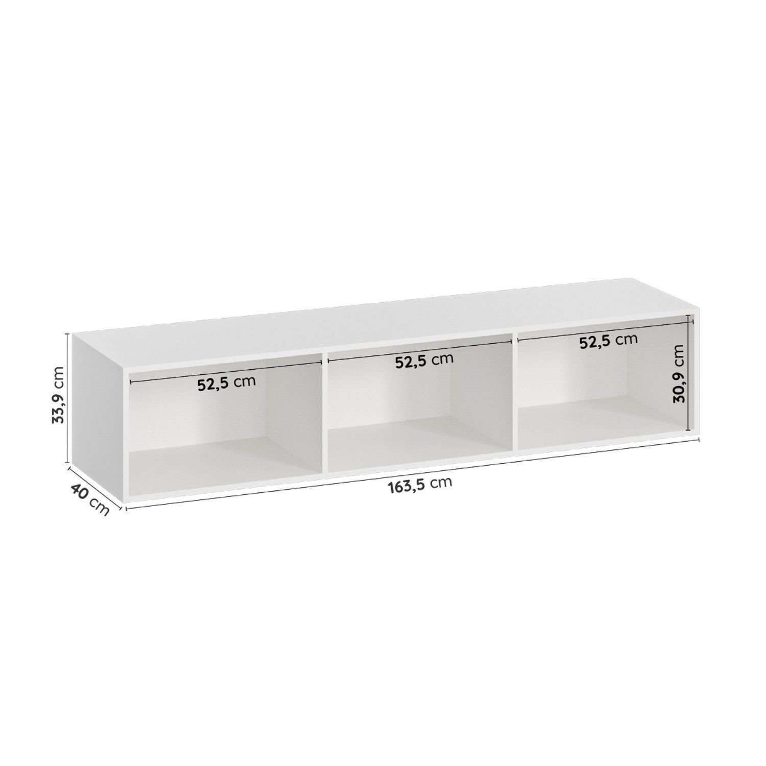 Módulo Nicho Triplo Modulado Hera CabeCasa MadeiraOriginals Branco