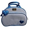 Kit Bolsa Maternidade Bege com Azul Marinho Coração Arte e Cia - 5
