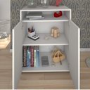 Ver imagem 5 de Conjunto Completo 4 Itens com Escrivaninha em L, Gaveteiro 4 Gavetas, Estante e Armário Multiuso Baixo Branco Artany