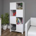 Ver imagem 6 de Conjunto Completo 4 Itens com Escrivaninha em L, Gaveteiro 4 Gavetas, Estante e Armário Multiuso Baixo Branco Artany