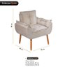 Cadeira Poltrona Opala para Penteadeira Camarim Suede Bege - Wd Decor - 3