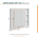 Ver imagem 4 de Espelheira para Banheiro Ripy 80cm Branco