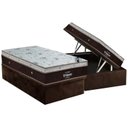 Ver imagem 1 de Cama Box Baú Solteiro: Colchão Molas Ortobom SuperPocket Sleep King Látex + Base CRC Suede Brown(88x