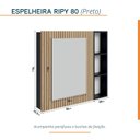 Ver imagem 4 de Espelheira para Banheiro Ripy 80cm Preto