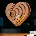 Ver imagem 1 de Luminária Teto tipo Pendente em MDF - Completa - Cor: Preta - Coração