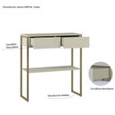 Ver imagem 4 de Aparador Industrial 2 Gavetas MDP Off White Ouro Velho 80cm Dijon Bege/Ac