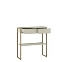 Ver imagem 3 de Aparador Industrial 2 Gavetas MDP Off White Ouro Velho 80cm Dijon Bege/Ac
