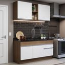 Ver imagem 1 de Cozinha Compacta Madesa Glamy 150002 com Armário e Balcão (Sem Tampo e Pia) Rustic/Branco Cor:Rustic