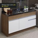 Ver imagem 6 de Cozinha Compacta Madesa Glamy 150002 com Armário e Balcão (Sem Tampo e Pia) Rustic/Branco Cor:Rustic