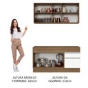 Ver imagem 5 de Cozinha Compacta Madesa Glamy 150002 com Armário e Balcão (Sem Tampo e Pia) Rustic/Branco Cor:Rustic